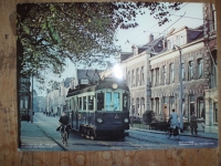 Kleurenfoto tram lijn A512 Leiden 1973